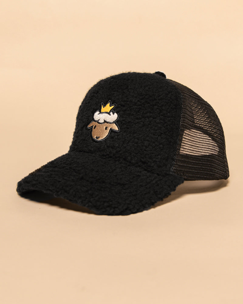 Lamb Head Sherpa Trucker - Black