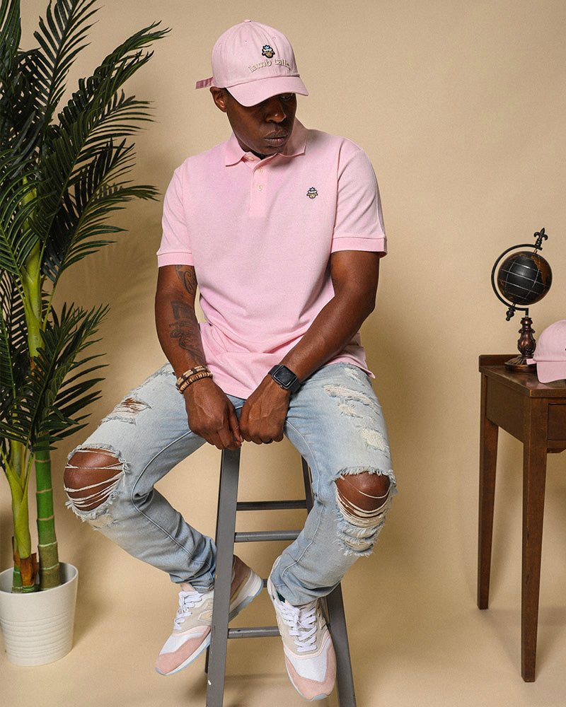 Lamb Head Short Bill Cap - Pink
